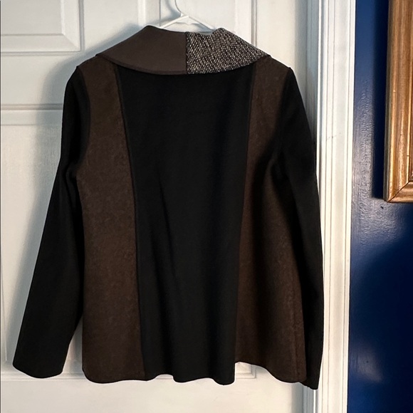 Women’s Cameleon Brown & Black Patchwork Wool Cardigan Jacket Size Medium - Picture 6 of 7